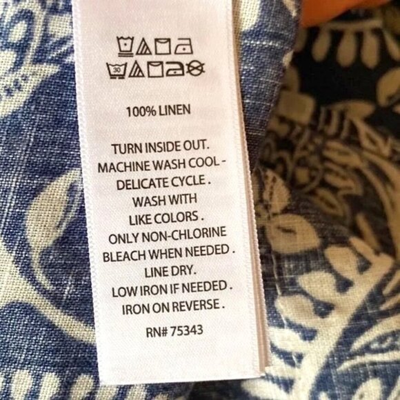 Sigrid Olsen Blue White Paisley Floral Linen Mini Dress - Picture 4 of 4